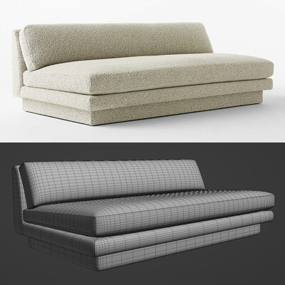 Crate and barrel armless sofa hot sale