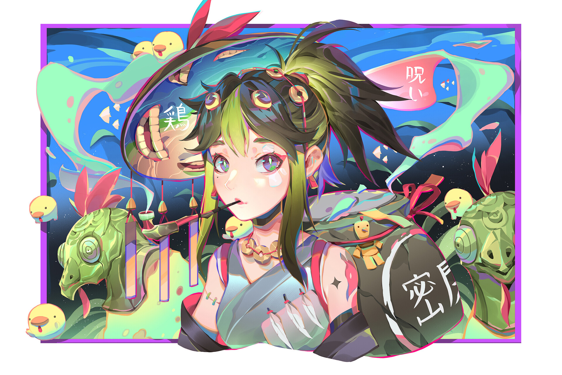 ArtStation Chicken Curse🐔🐥💚👁️