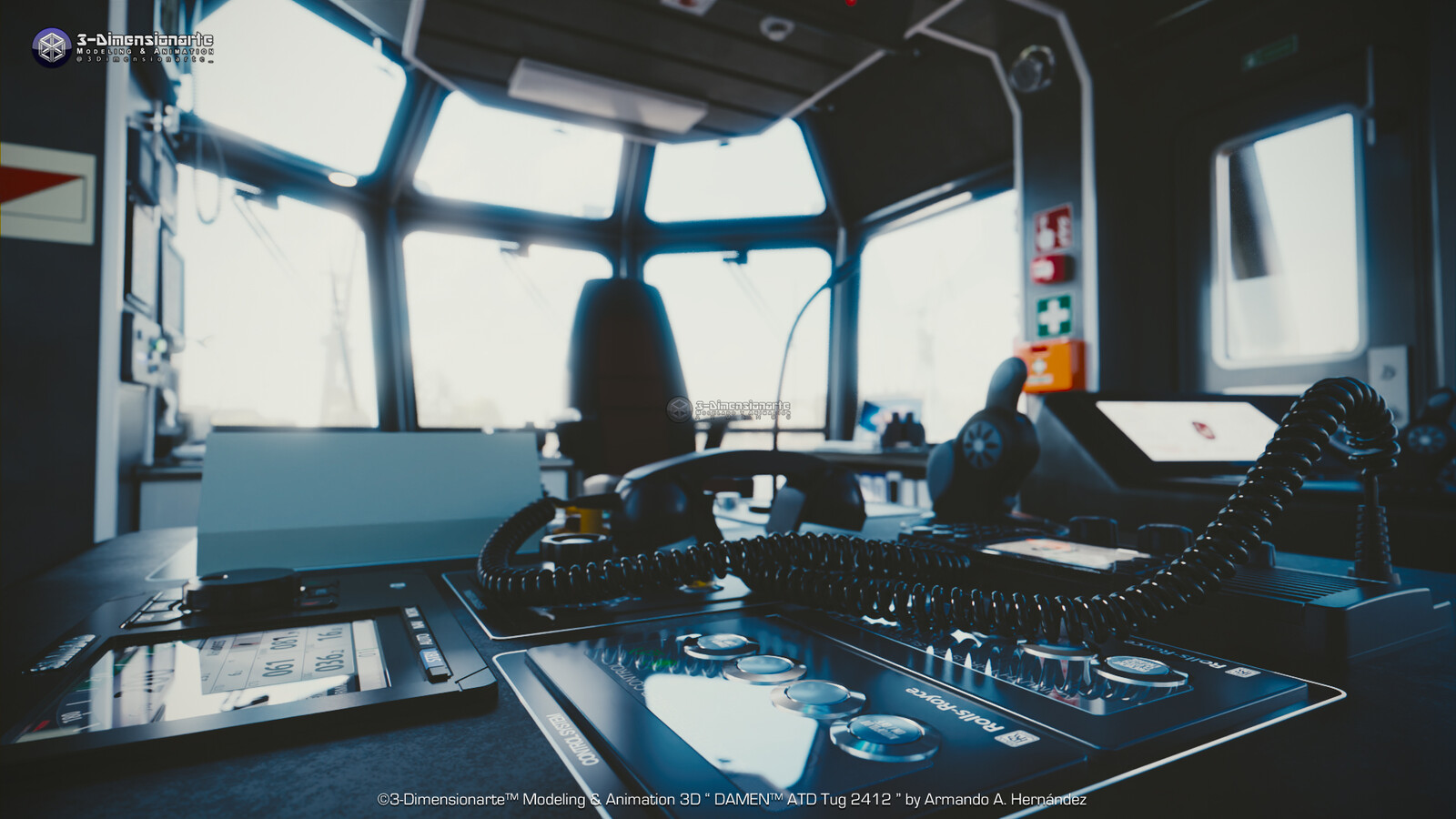 Another magnific shot inside the wheelhouse of my New Ultra Detailed DAMEN™ ATD Tug 2412