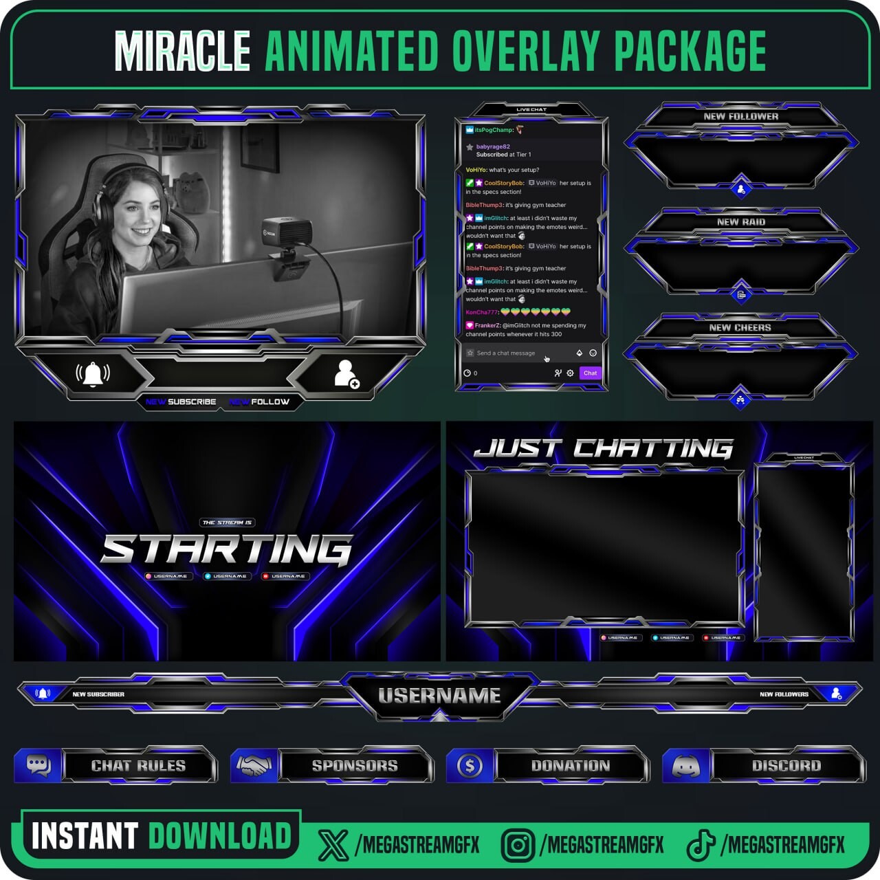 Just Chatting Overlay for Twitch Professionals - Start Now!