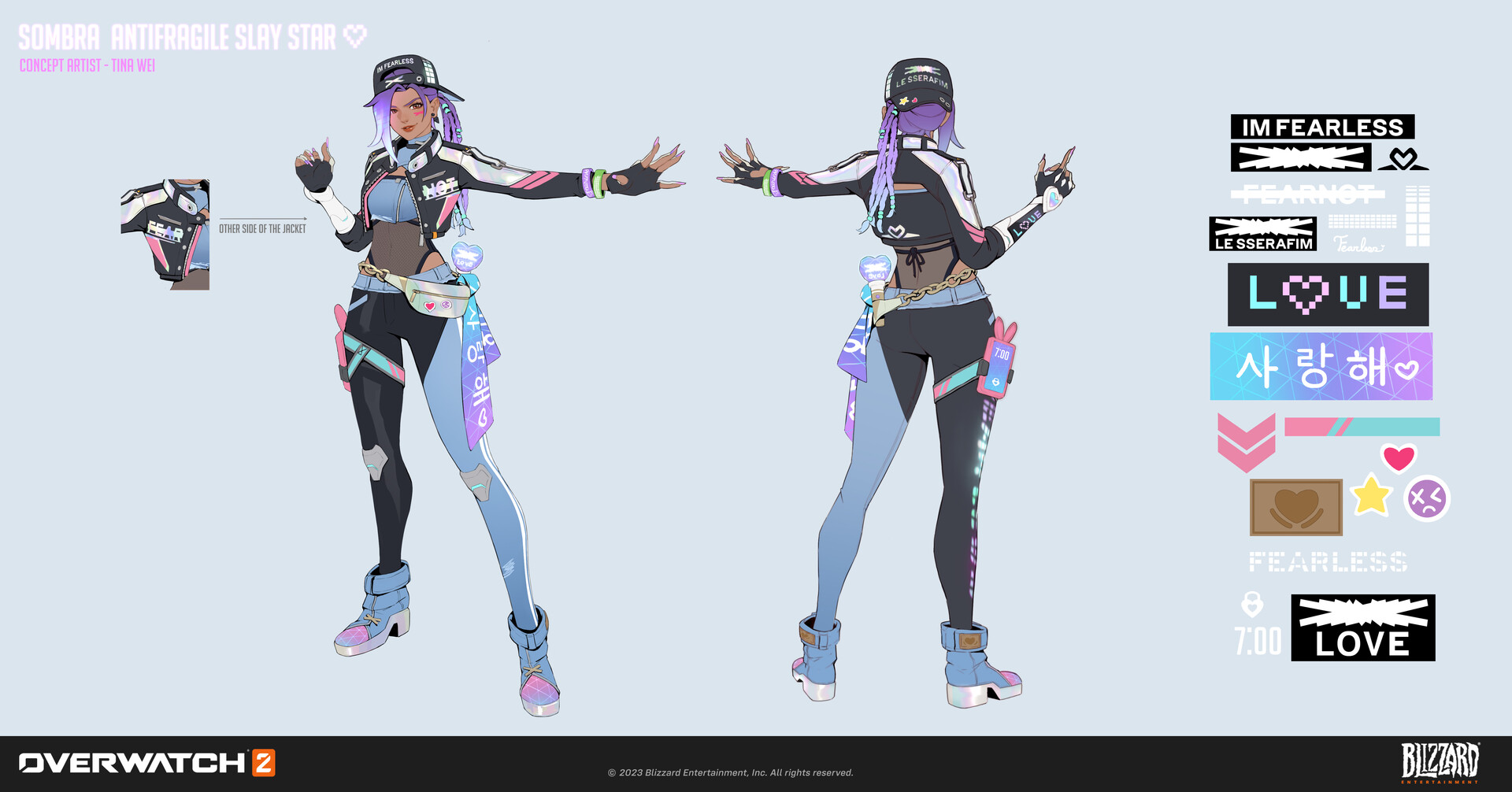 ArtStation - Overwatch 2: LE SSERAFIM x Overwatch 2 Sombra Skin Concept