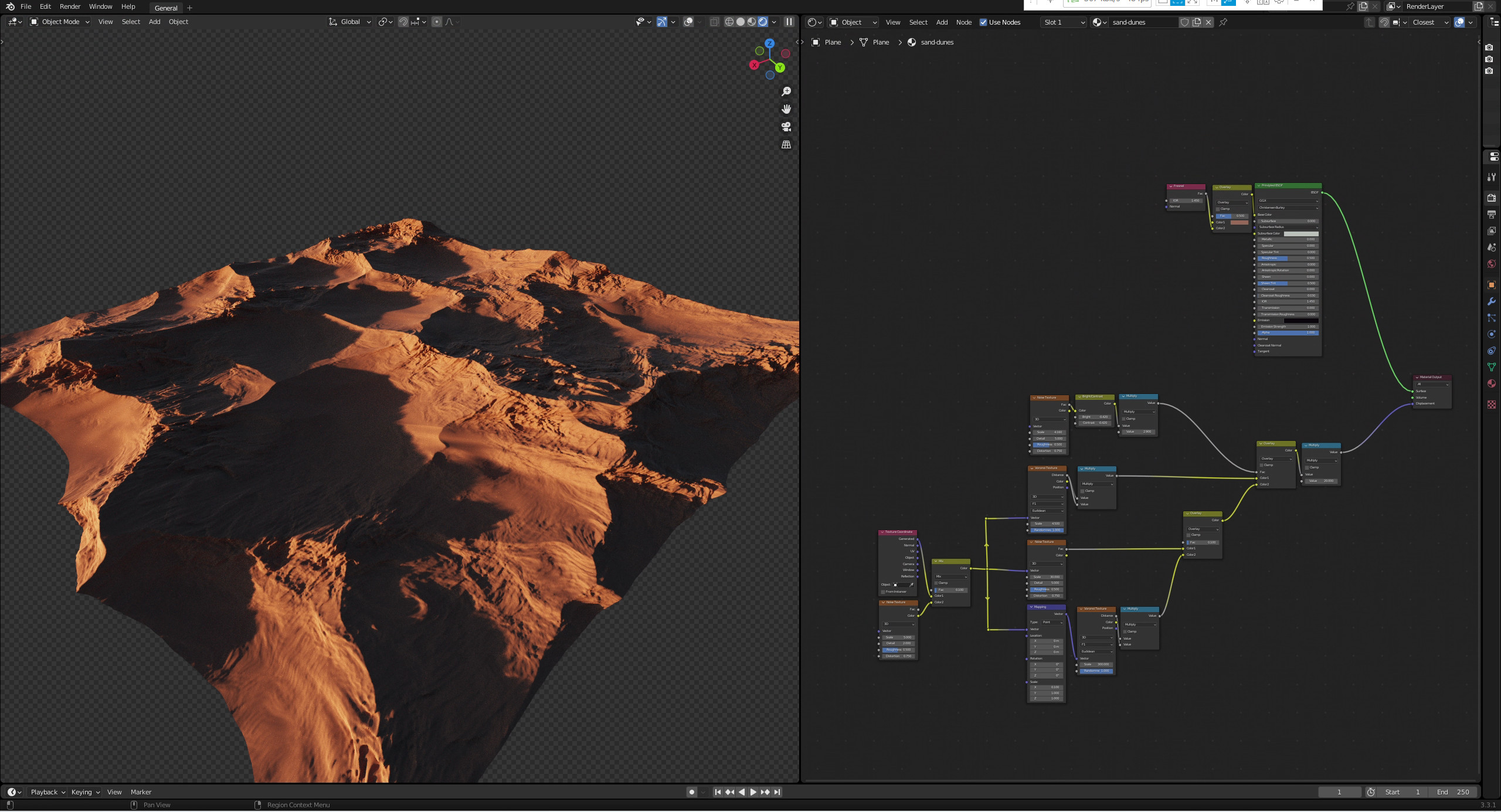 Sand Rock asset creation in Blender
