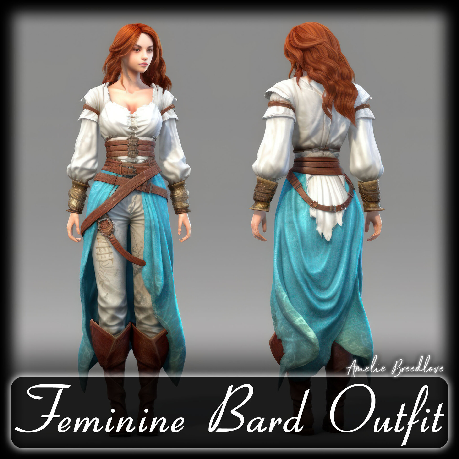 ArtStation 200 Feminine Bard Outfit Reference Pack 4K v.133