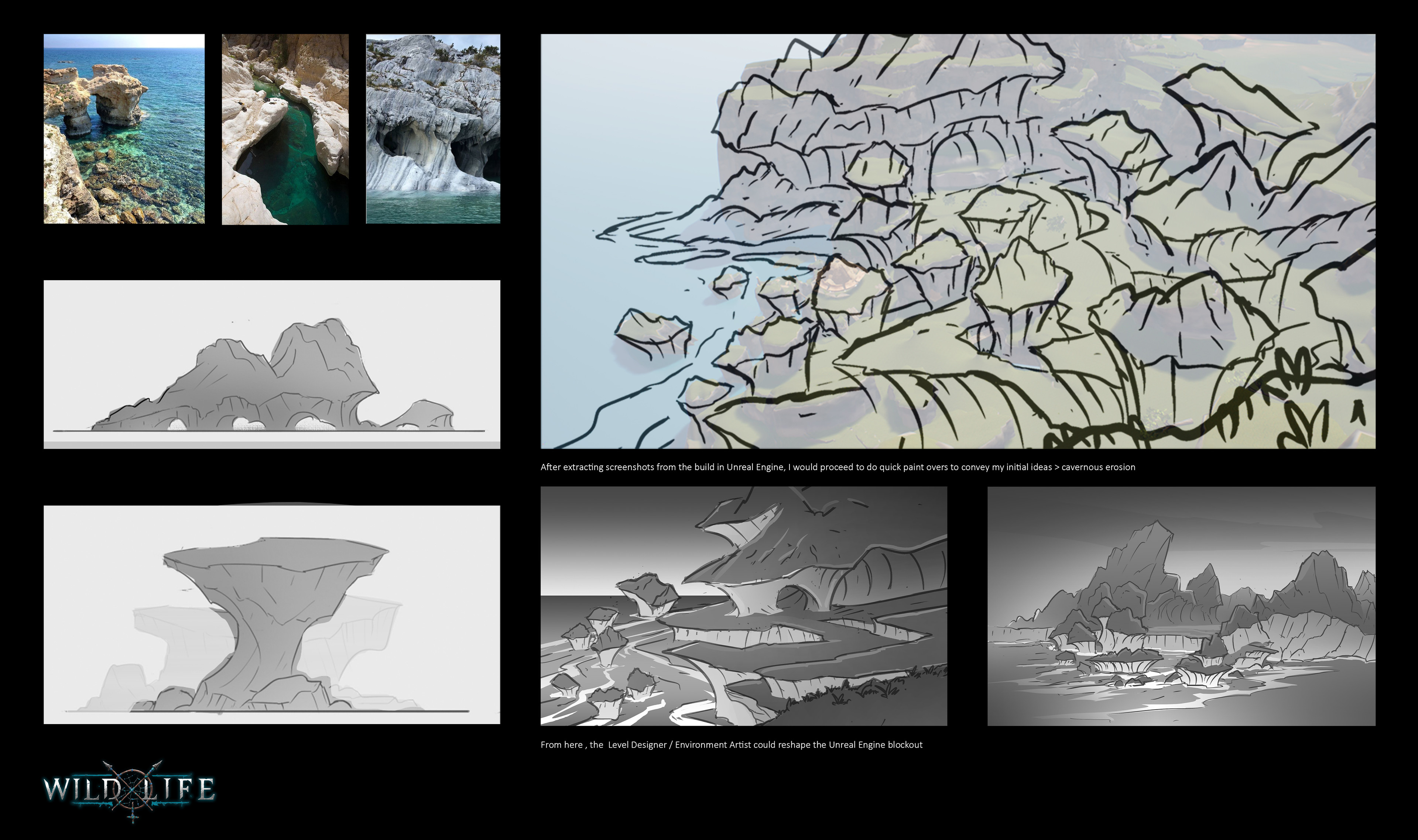 The coastal area underwent redesign. Using screenshots from the game's alpha state.
