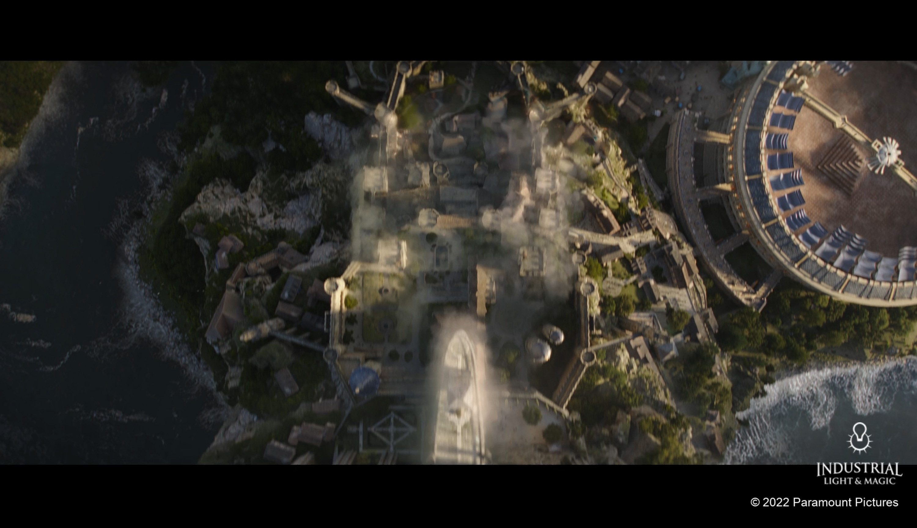 layout, design, texturing and vegetation of the slopes section around the castle ( western side/in sun - as seen here ) , modeling and texturing of the front castle courtyard