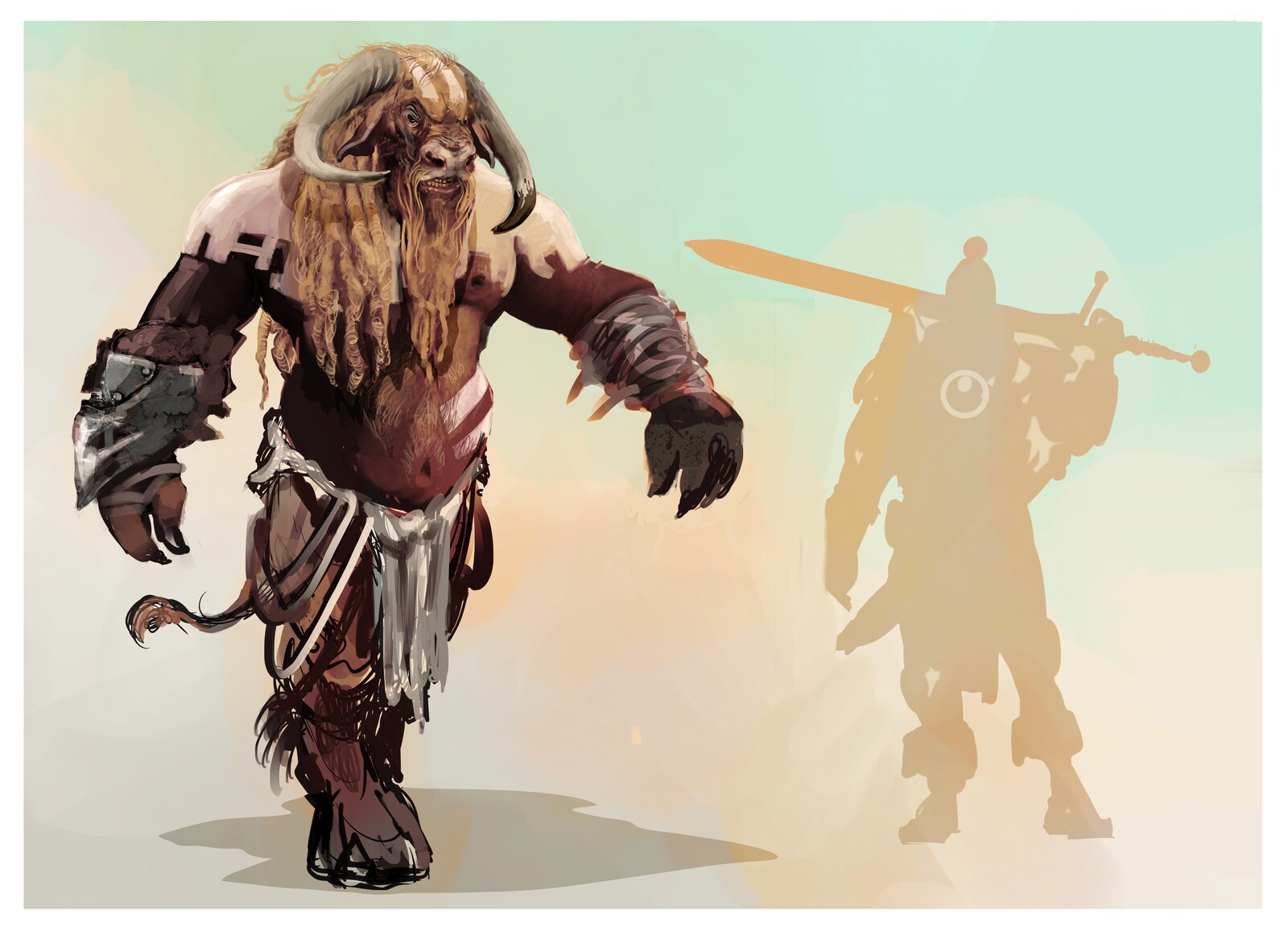Huge Minotaur-folk, powerful warriors.