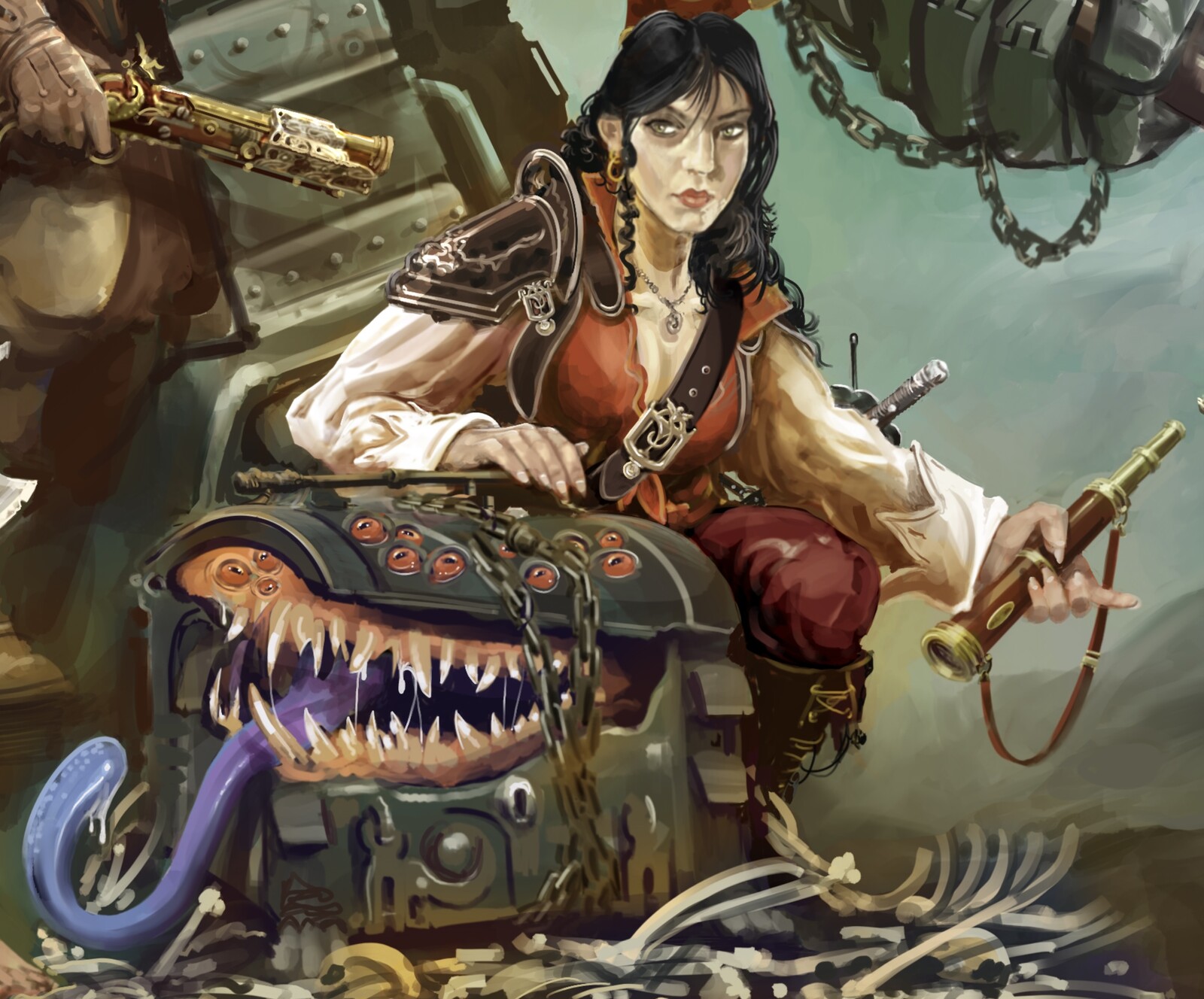 …and the ship’s captain and their pet mimic (useful).