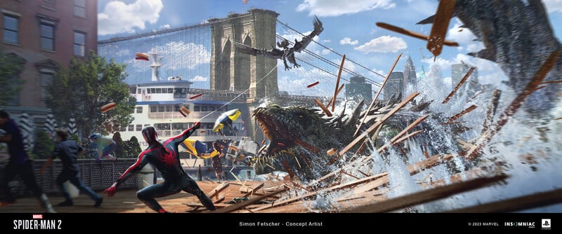 Insomniac Games Marvel's Spider-Man 2 Art Blast - ArtStation Magazine
