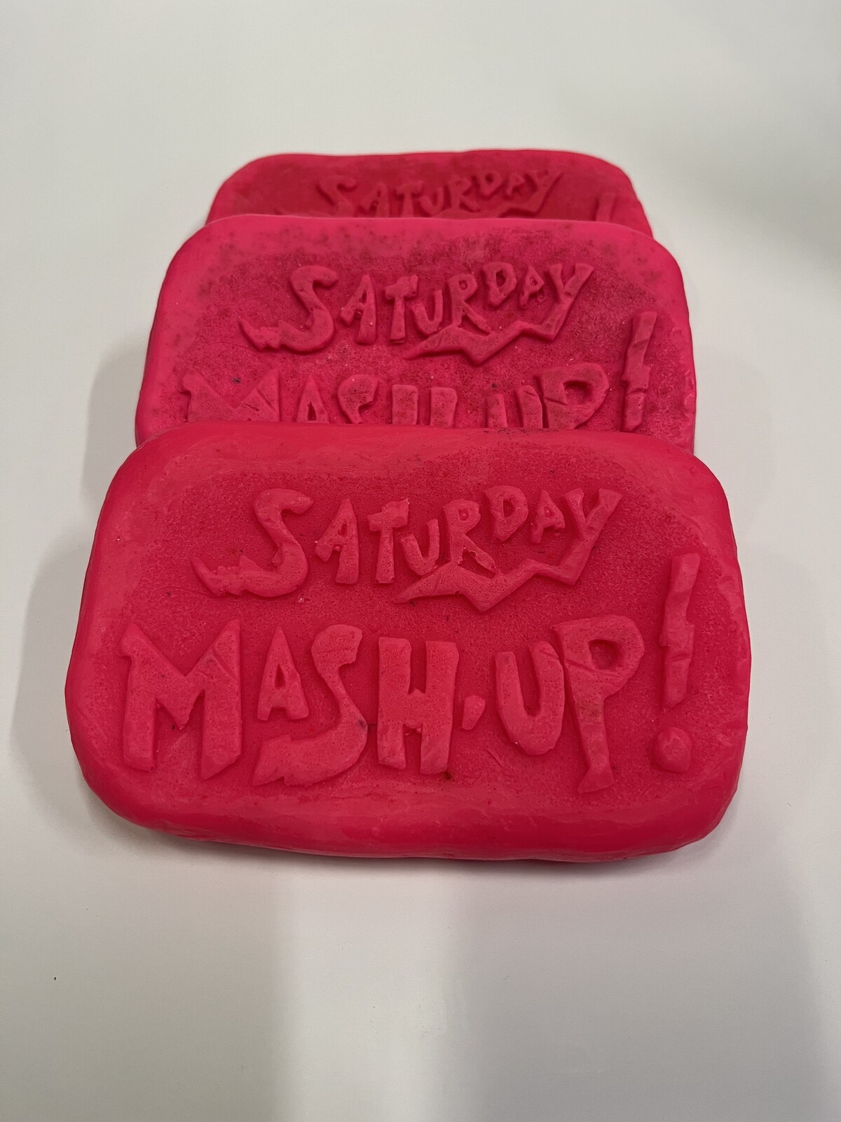 Saturday Mash-Up Live! CBBC
‘Showeroke’ guest prize.
Soap, pigment.