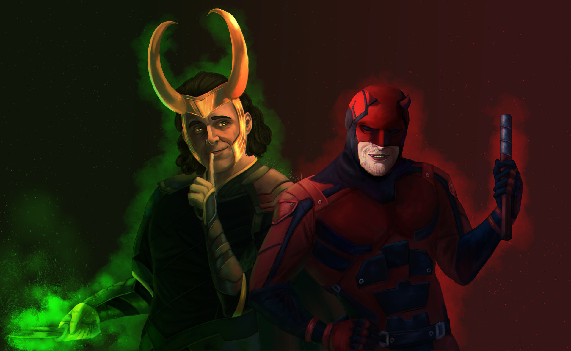ArtStation - Loki and Daredevil (Birthday gift)