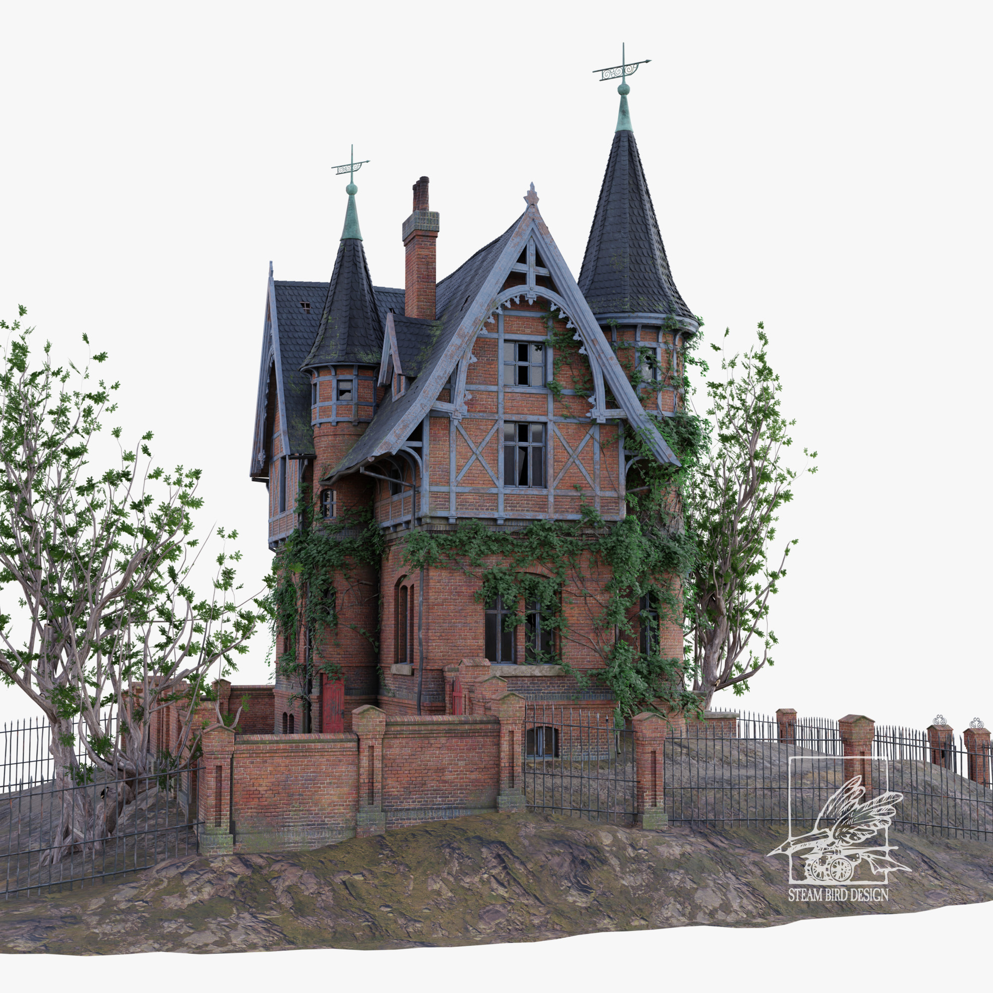 Run Down Victorian Terra-Cotta Mansion