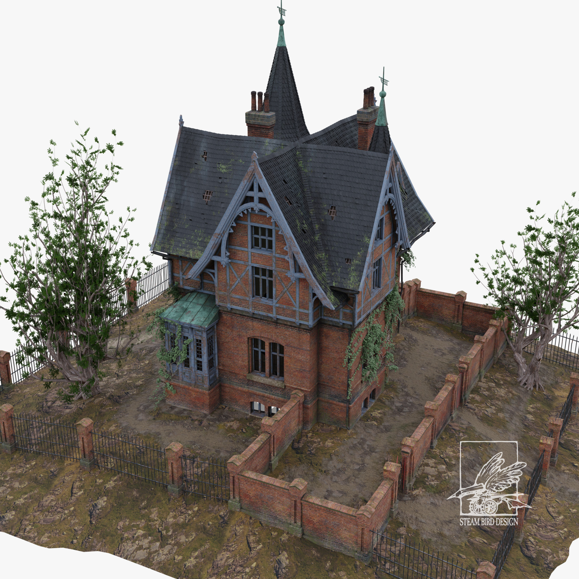 Run Down Victorian Terra-Cotta Mansion