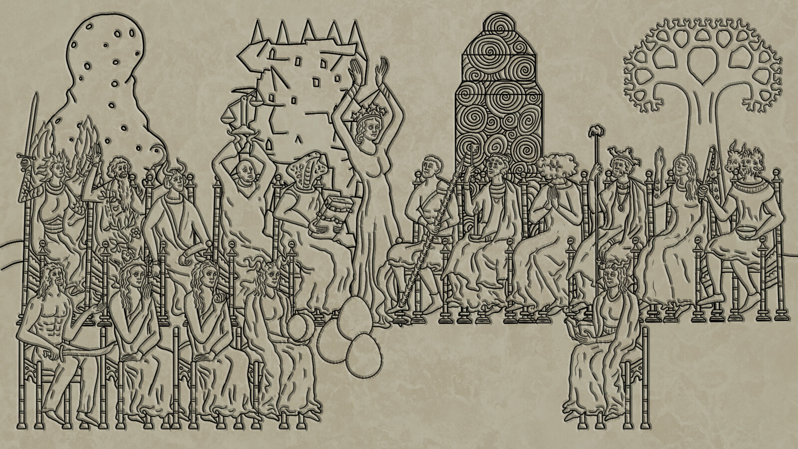 Basrelief of deities