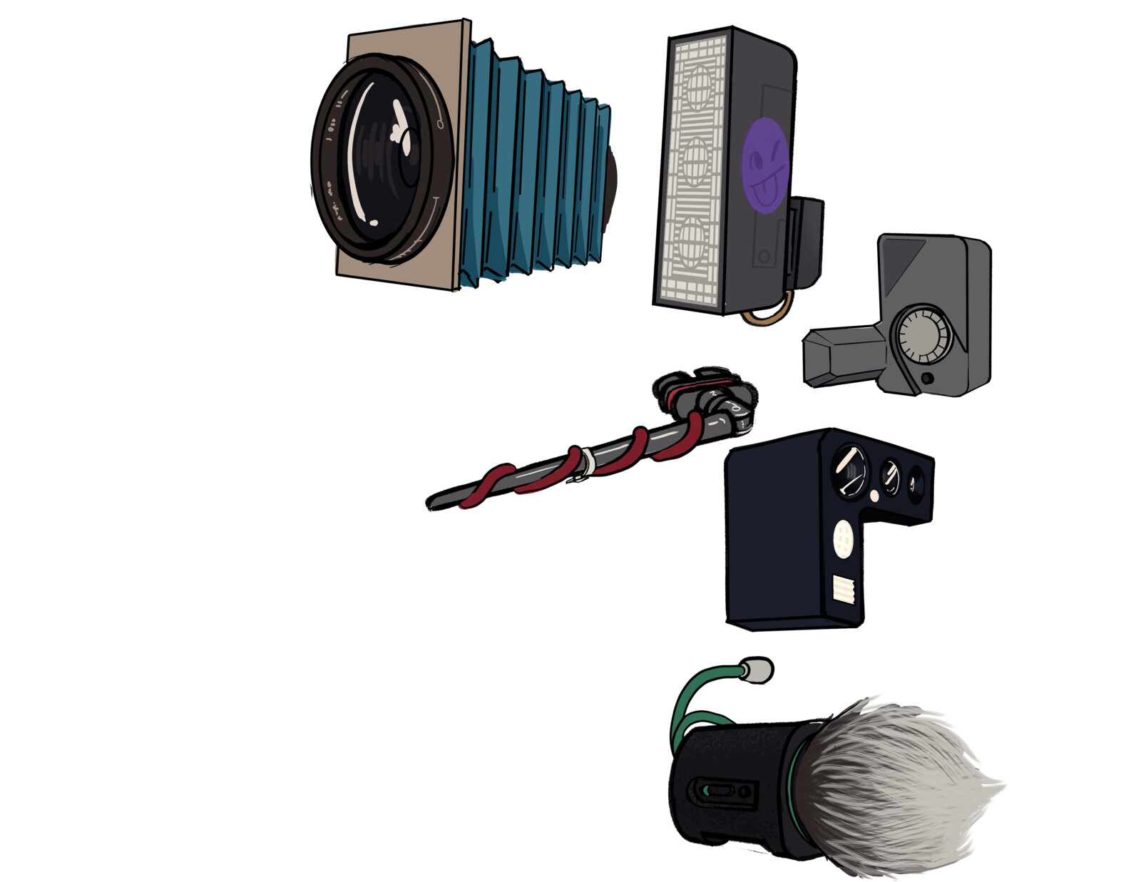 The doohickies themselves! Each allows your camera to see/photograph new enemies and progress to a new level