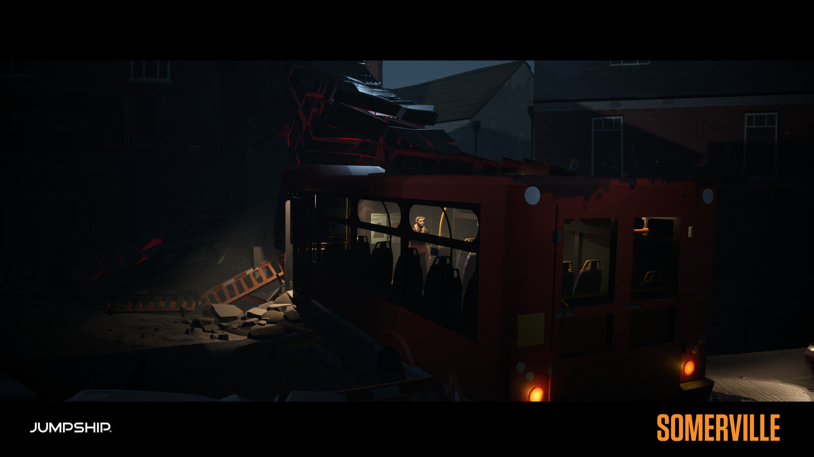 Bus, houses based on Michaela's blockouts, layout, set dressing, additional props, lighting 