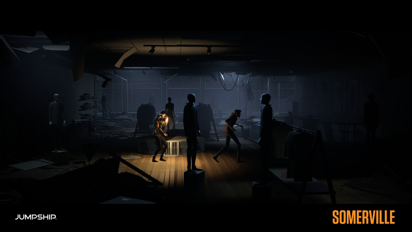 Boutique based on the blockout, set dressing, additional props, lighting
