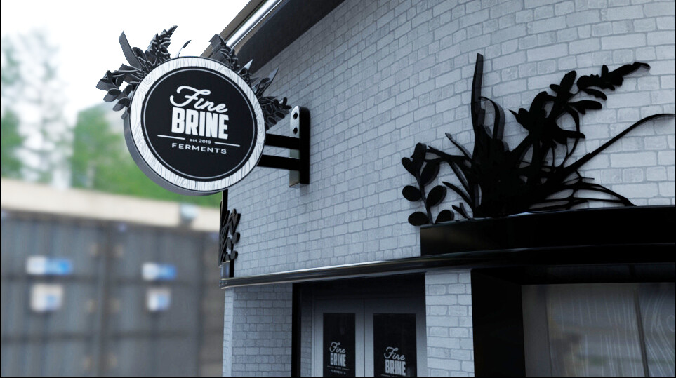 Fine Brine Logo + Arch Viz