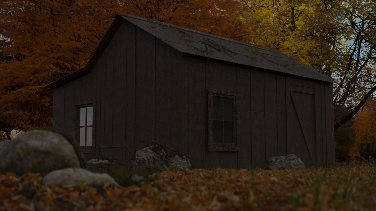realistic log cabin