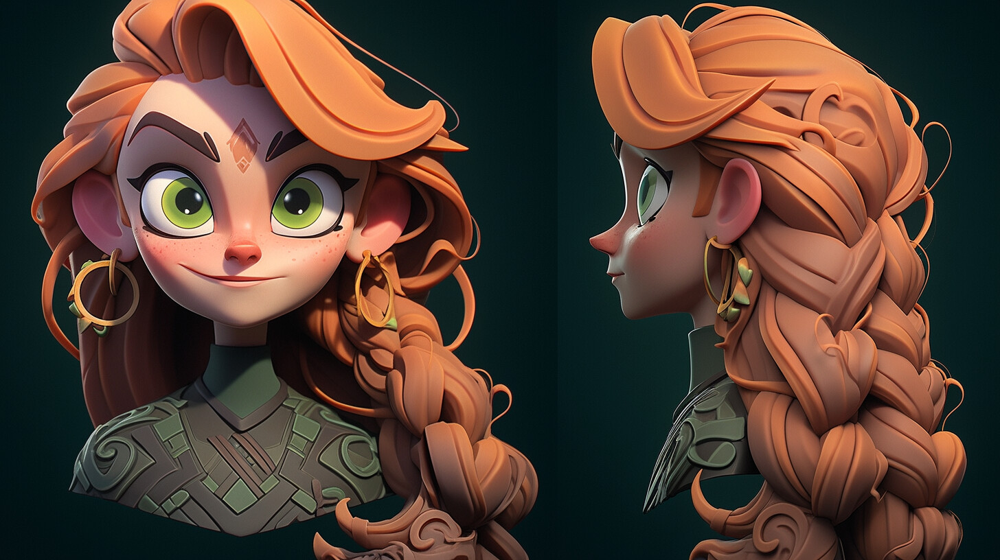 ArtStation - Female Braided Hair viking style