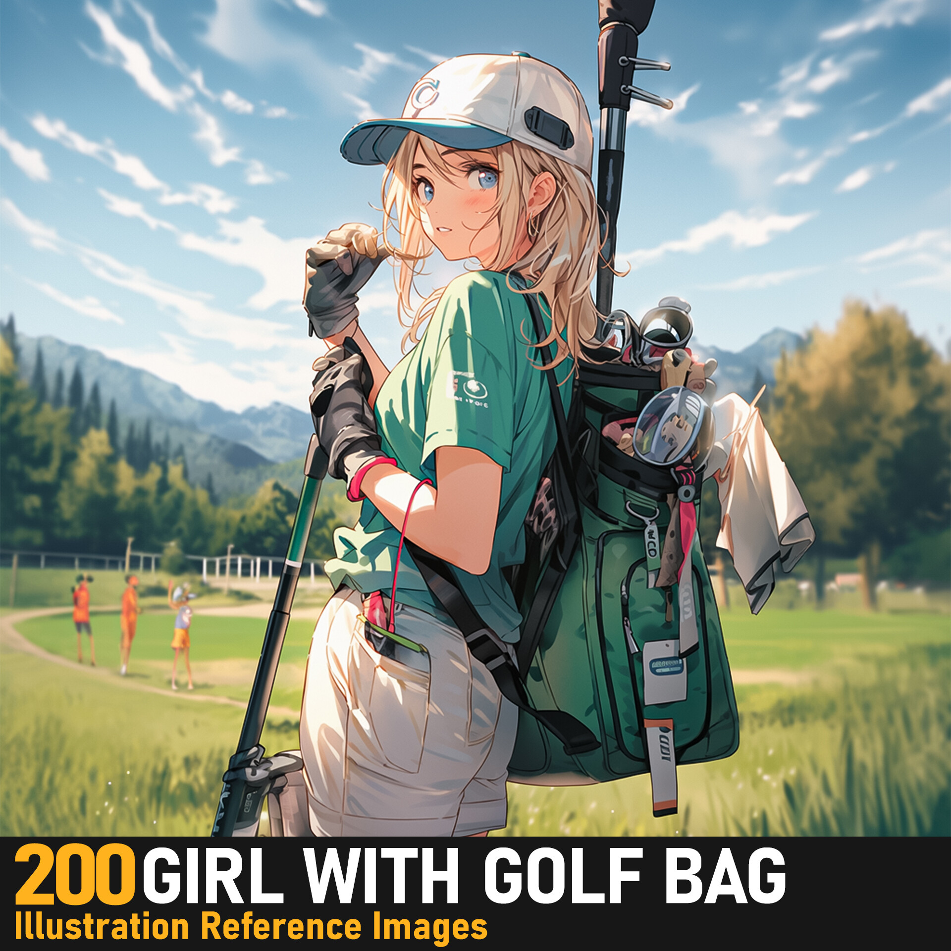 ArtStation Girl With Golfbag 4K Reference Images