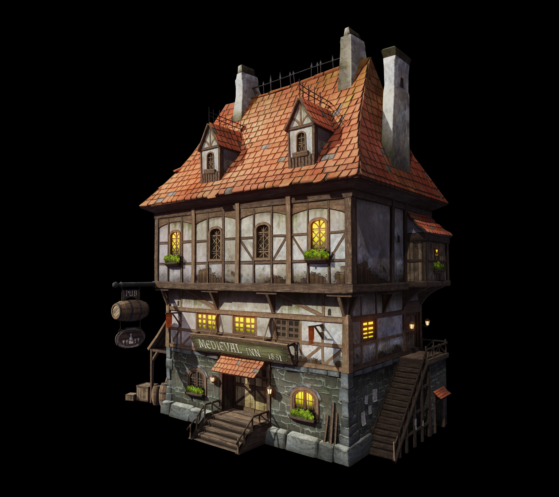 ArtStation - Medieval pub 3D model