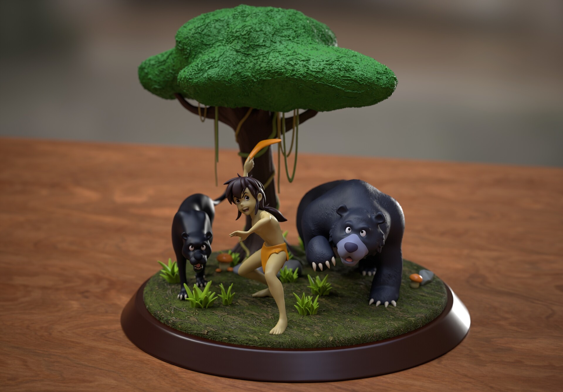 karim Ben Mansour The Jungle Book Diorama 3D Print
