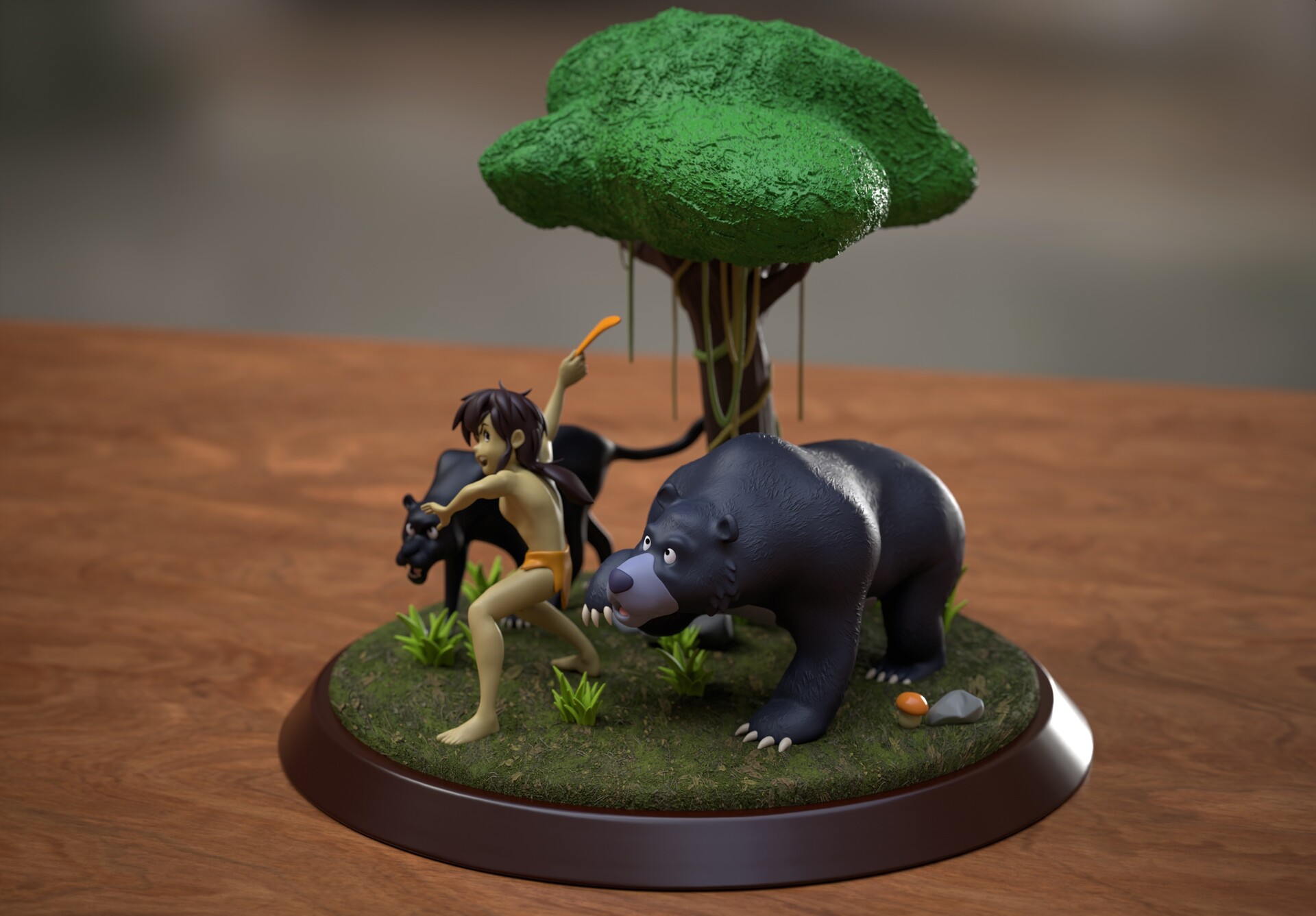 karim Ben Mansour The Jungle Book Diorama 3D Print