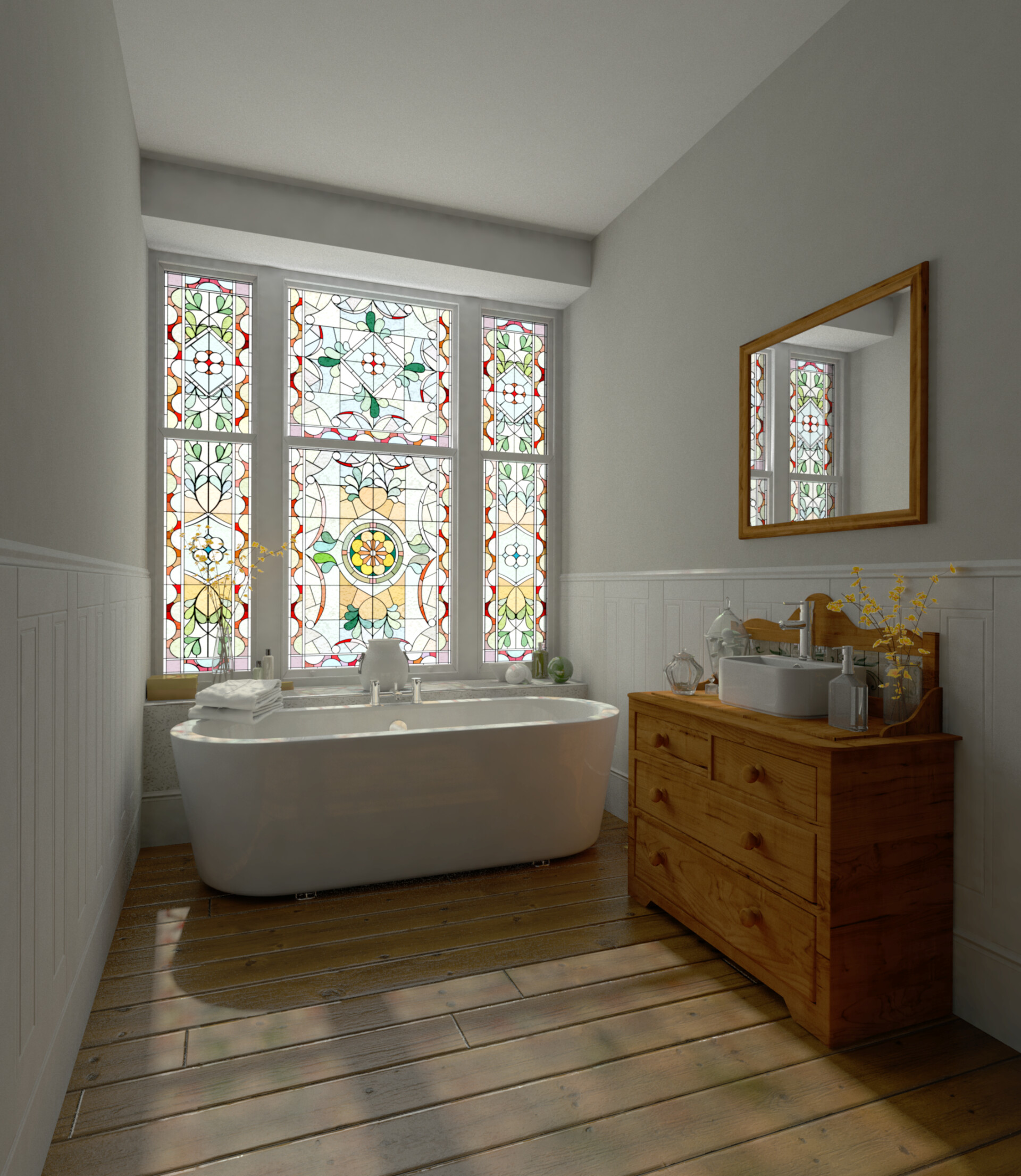 Витражные окна в ванной комнате. Витражные окна в ванной комнате. Витражные окна в ванной комнате. Ванная комната с витражом. Витражи в интерьере.