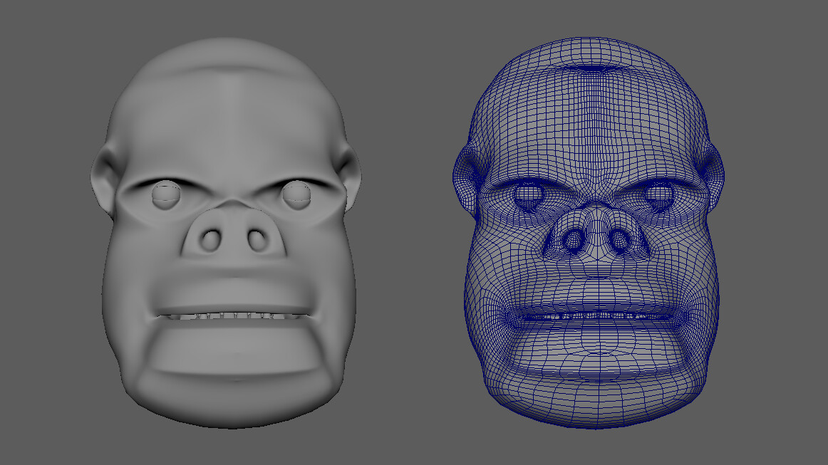 ArtStation - Gorilla Head Rig (WIP)