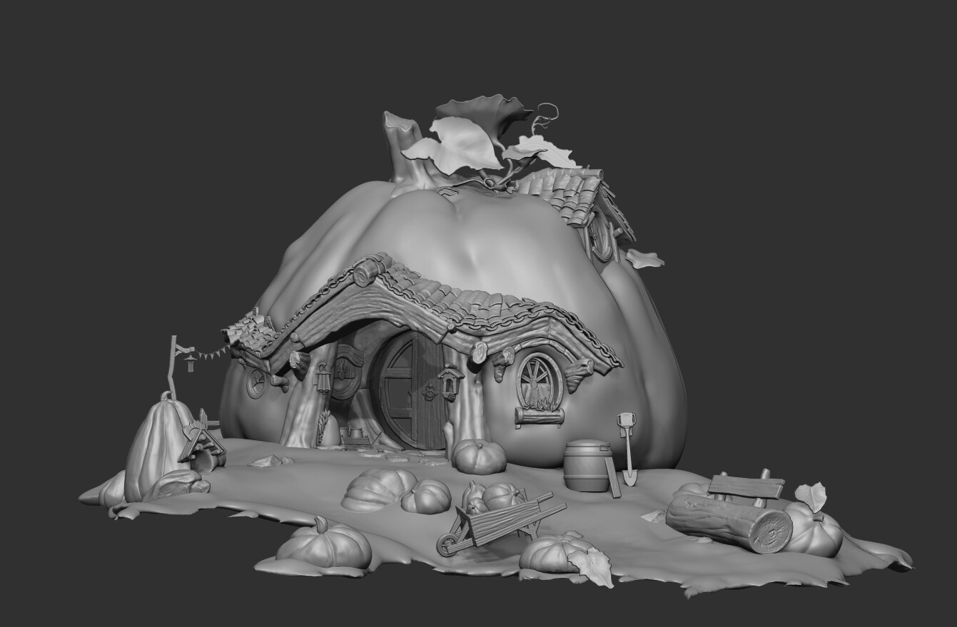 ArtStation Pumpkin House WIP