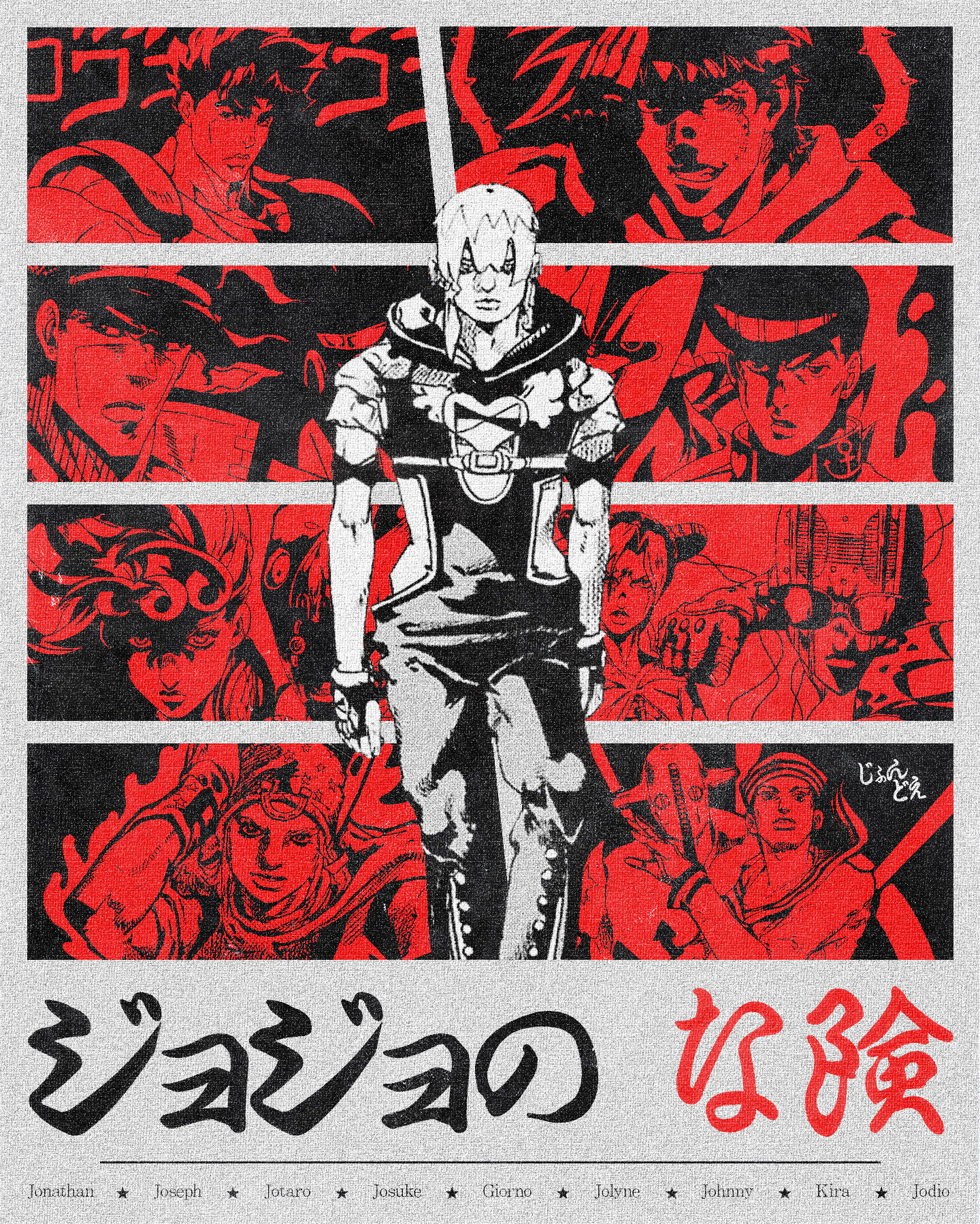 ArtStation JoJo´s Bizarre Adventure brutalist anime poster