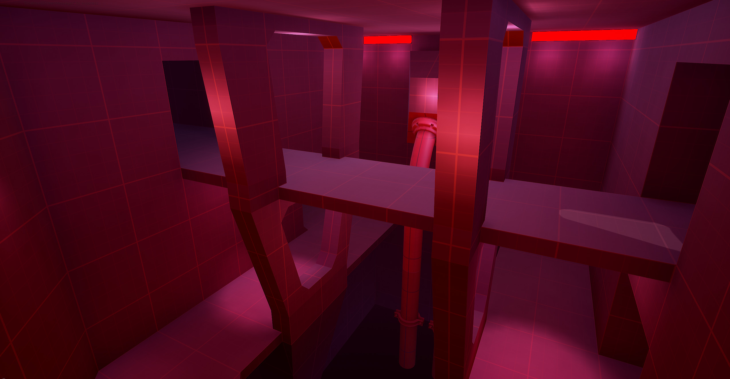 One of the crisscrossing path sections of the level. This one is in the red base.