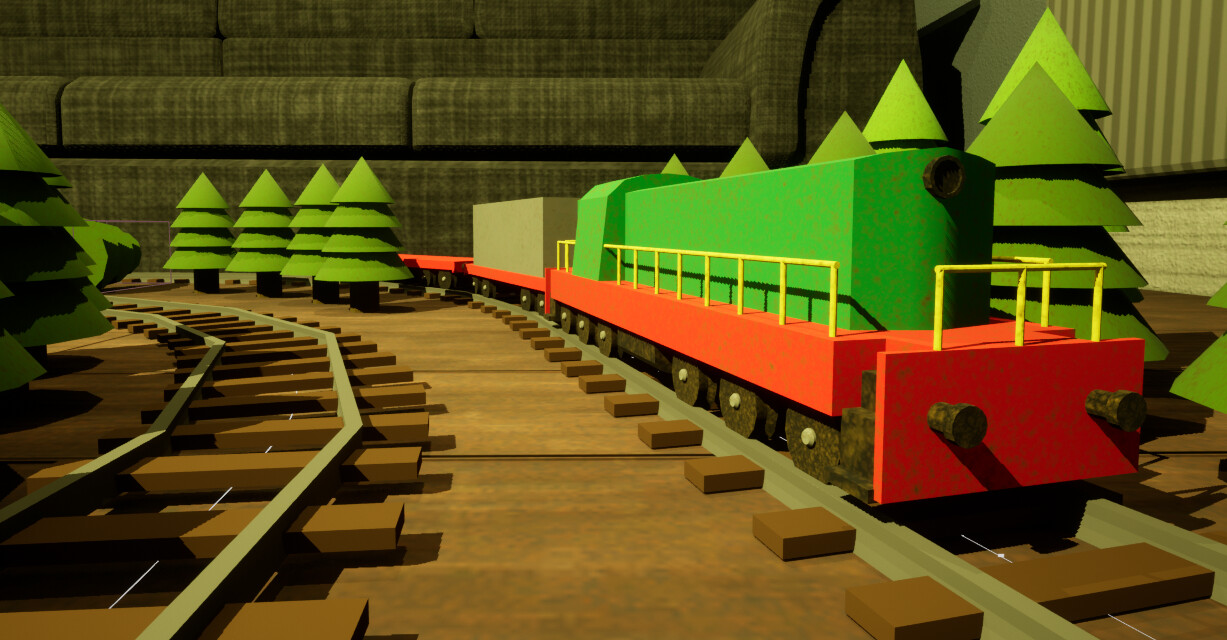 Wooden train clearance simulator