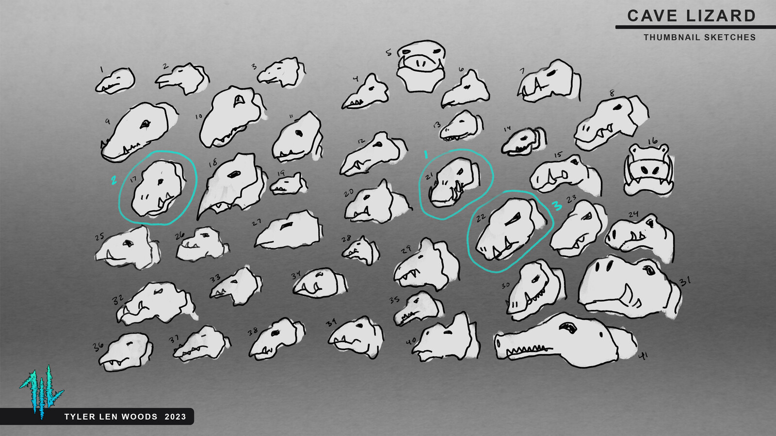 I like to generate a lot of ideas at the beginning with thumbnail sketches.