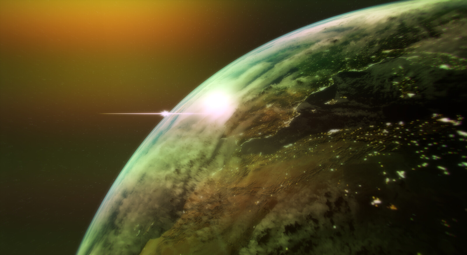 Space view for the earth, the new version have better lerping on the colors*