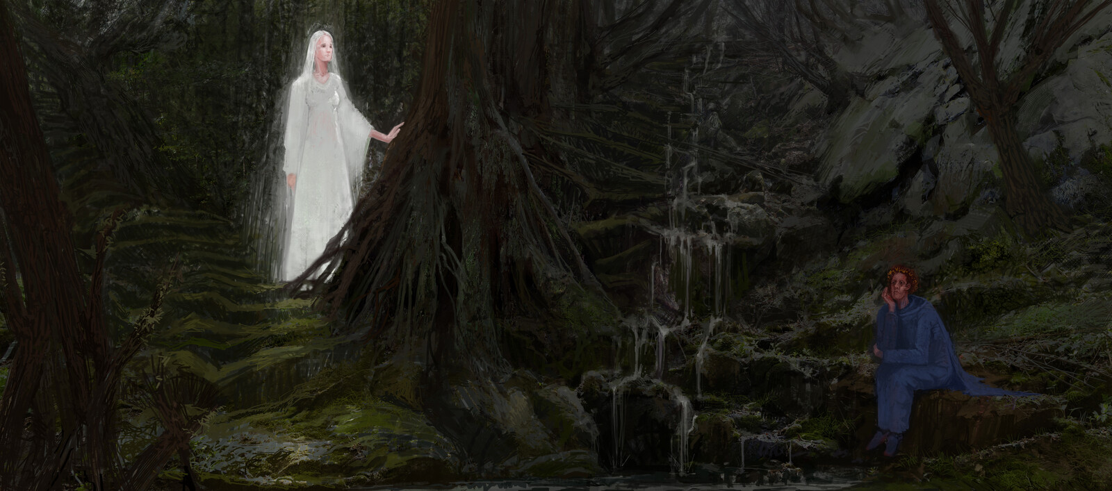 Beatrice appears to Virgil in Limbo and instructs him to guide Dante and come to his aid

"Her eyes were kindled from the lamps of Heaven. Her voice reached through me, tender, sweet, and low. An angel's voice, a music of its own"