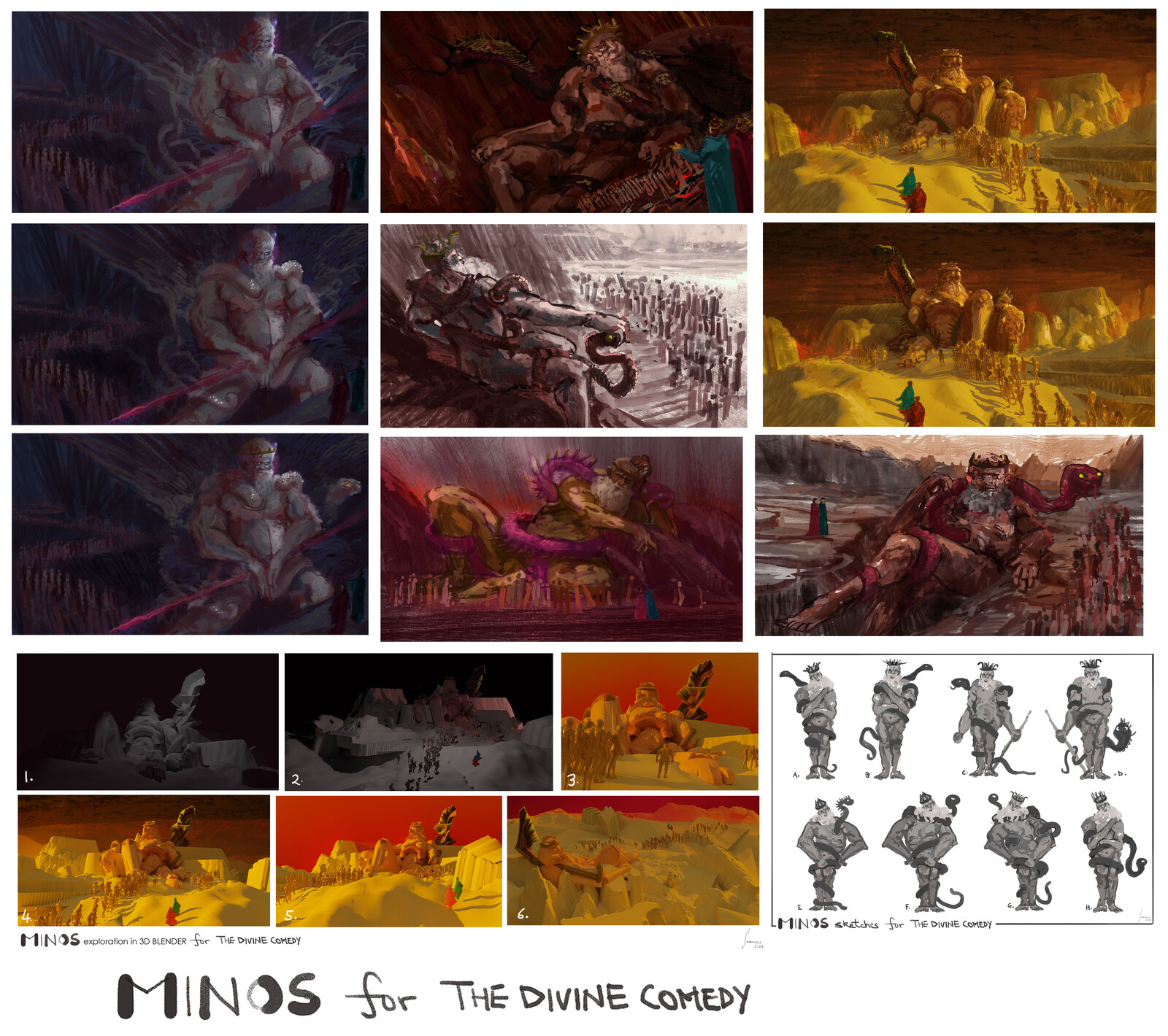 sketches, concepts, 3D views for Minos