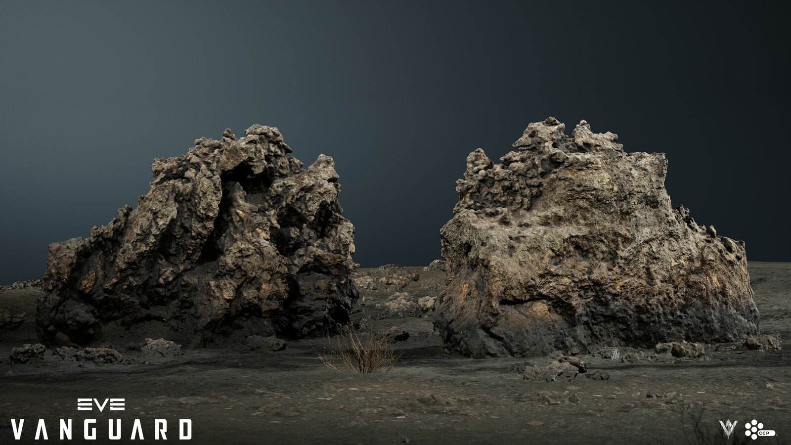 A medium sized, open-meshed, photogrammetry rock.