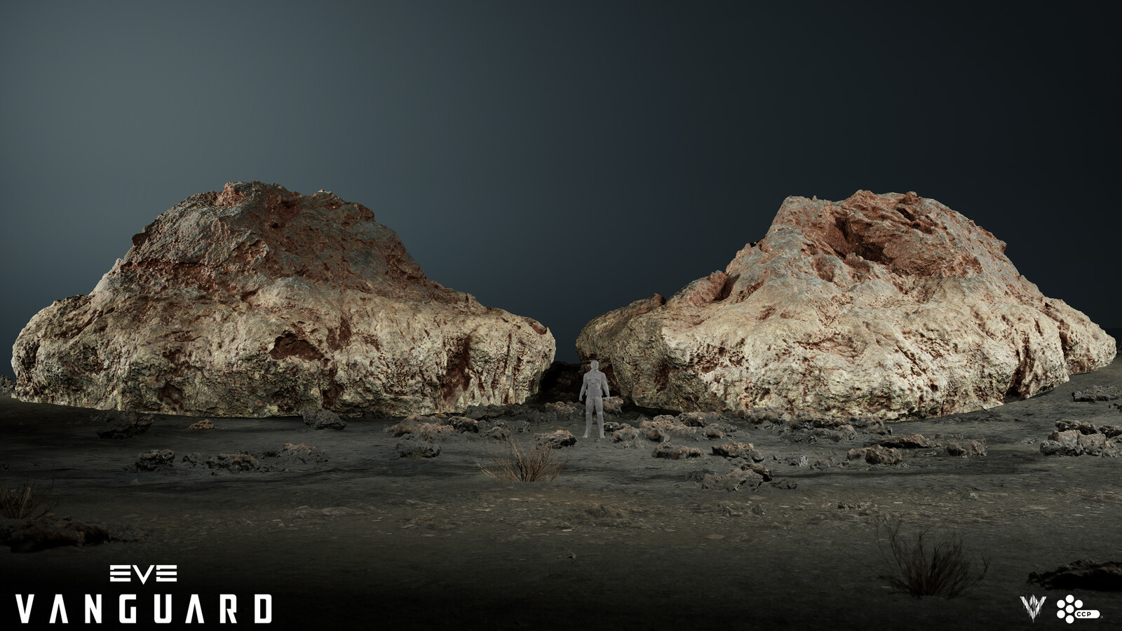 Non-traversable line of sight blocker rock used to divide the gameplay space in the Sulphur Swamps.