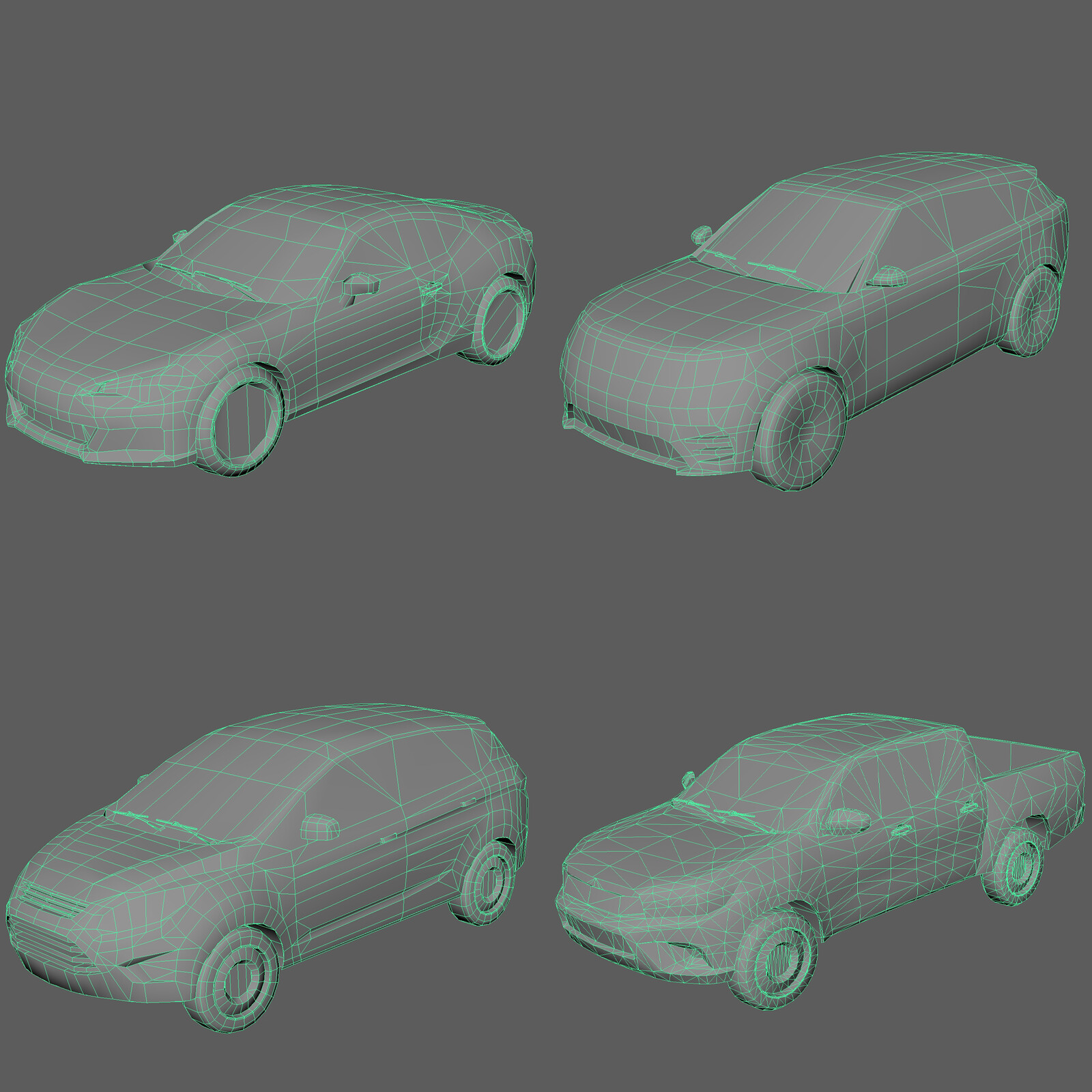 Abrandon Low poly game ready cars