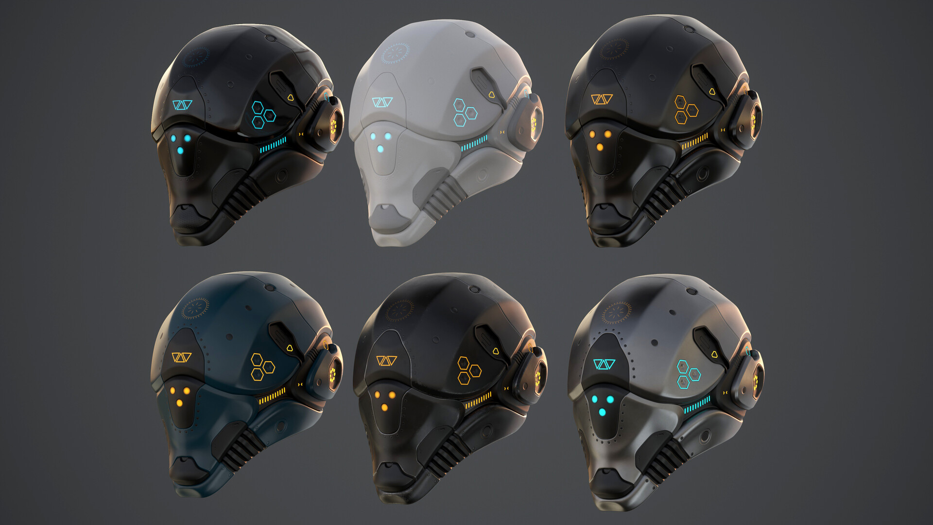 ArtStation Sci-Fi Helmet Low-poly 3D model