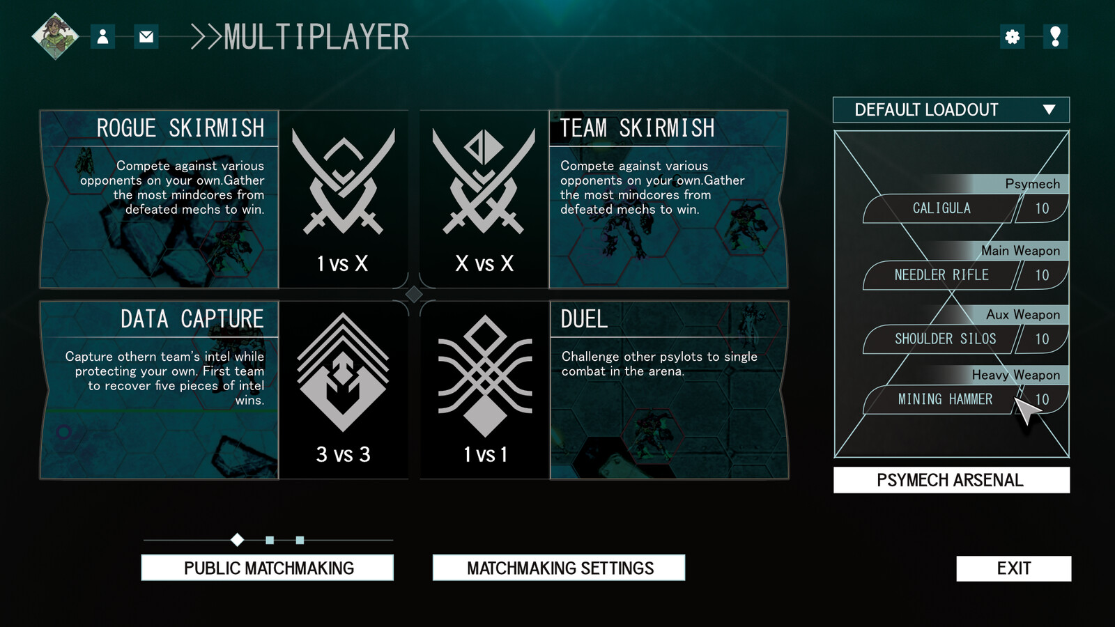 FINAL REDESIGN- Hover Over Loadout, displaying current equipment