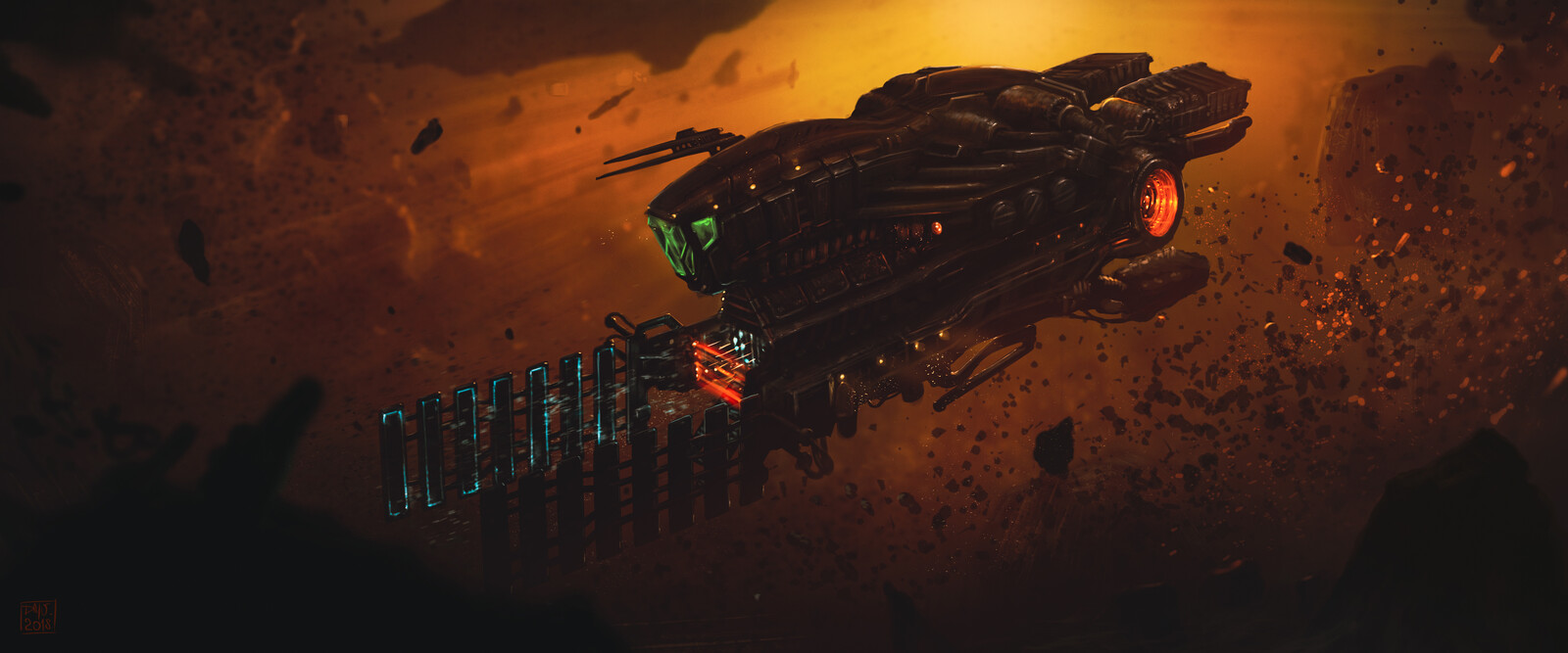 Ore mining spacecraft