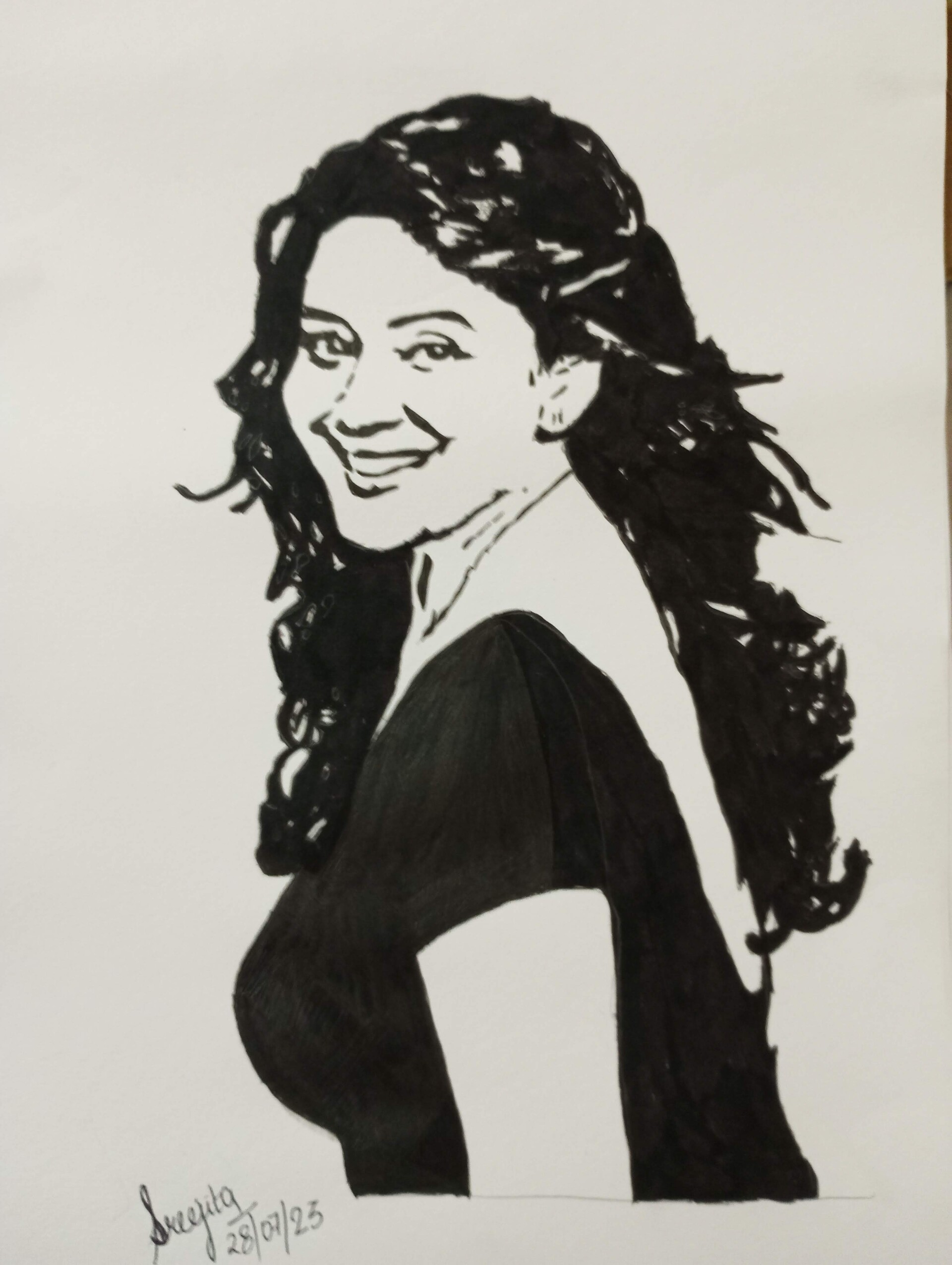 ArtStation - Madhuri Dixit Nene Sketch