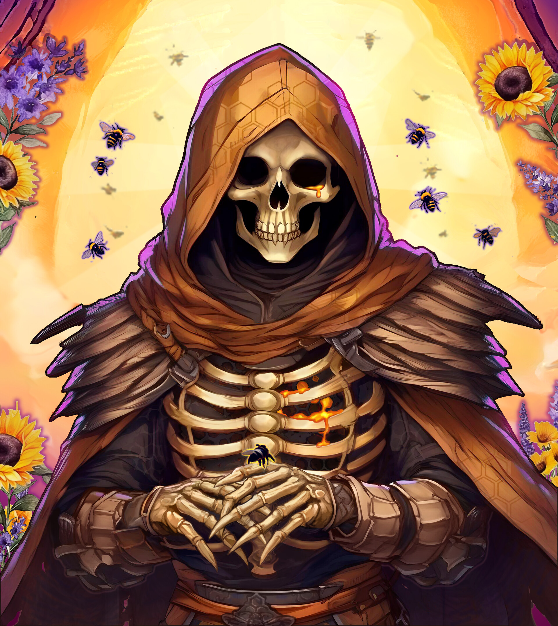 ArtStation - DND - Nectar, a skeleton with bees