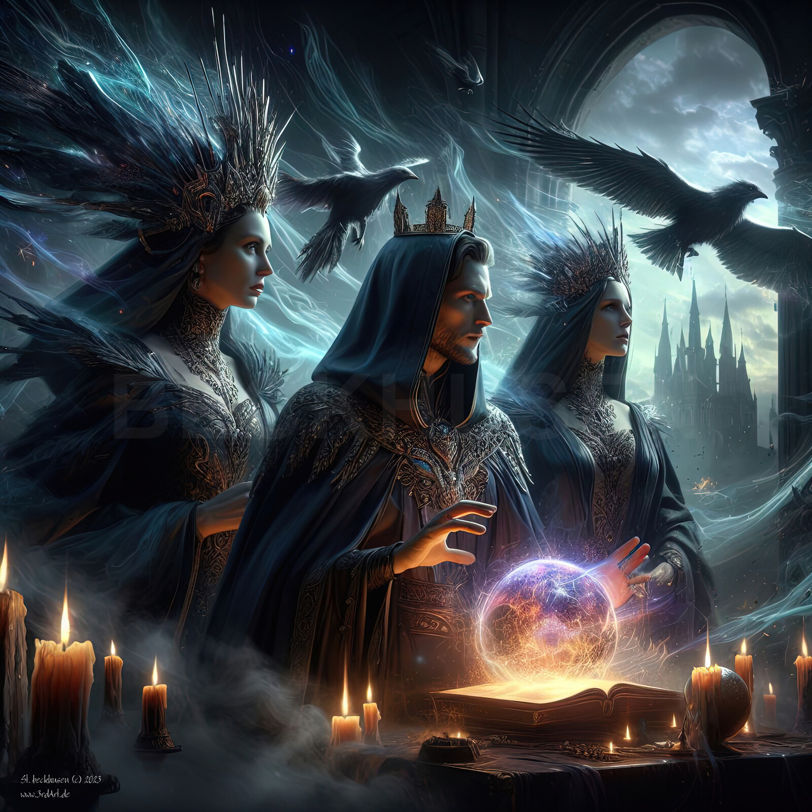 MACBETH MAGICS is a medieval scenery with witches and wizards. This set includes 4 amazing artworks for cover art or else. 
https://www.artstation.com/marketplace/p/wjWz6/macbeth-magics