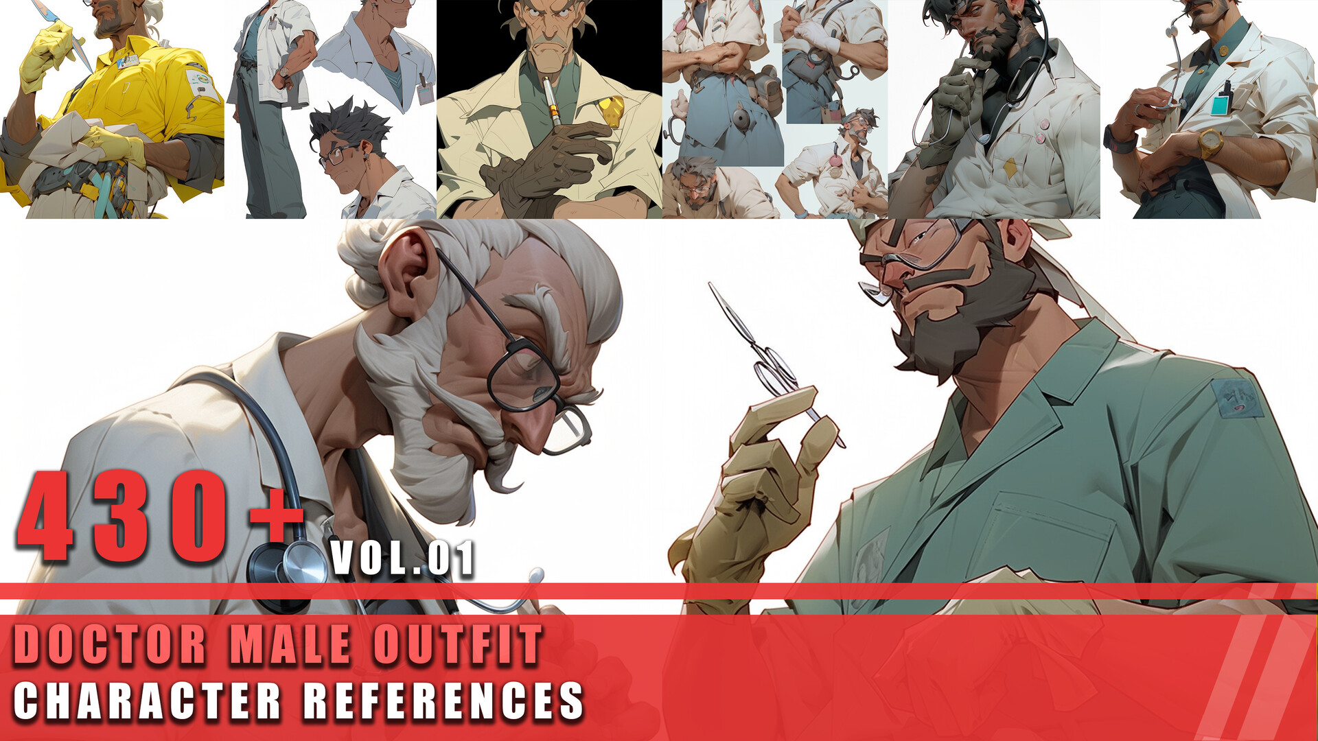 WaterLaw's Studio - 430+ Doctor Male Outfit - Character References Vol.01