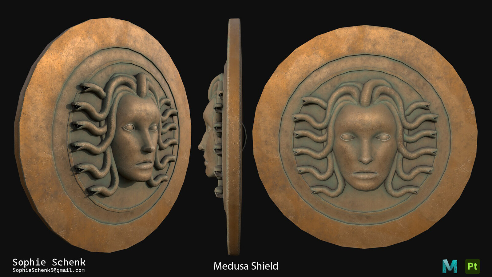 Medusa Shield I modeled and textured using Maya and Substance Painter