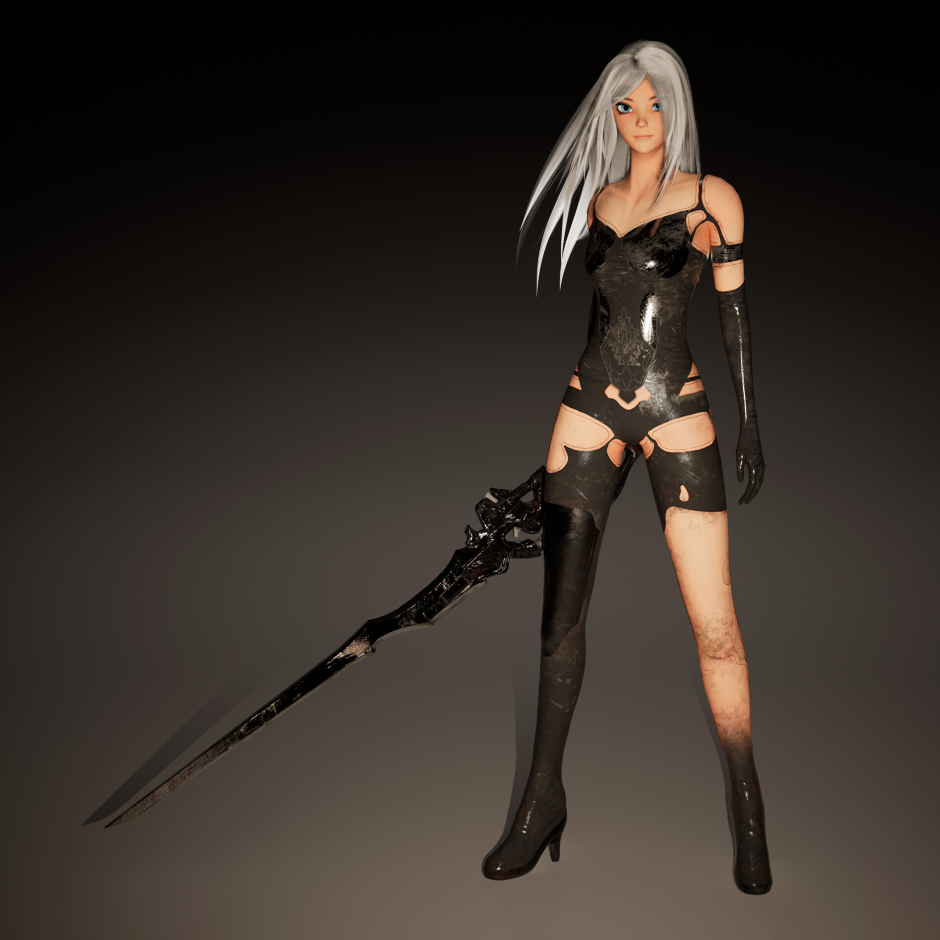 Nier Automata A2 concept - inglish  Modelado de personajes, Diseño de  personajes, Model sheet character