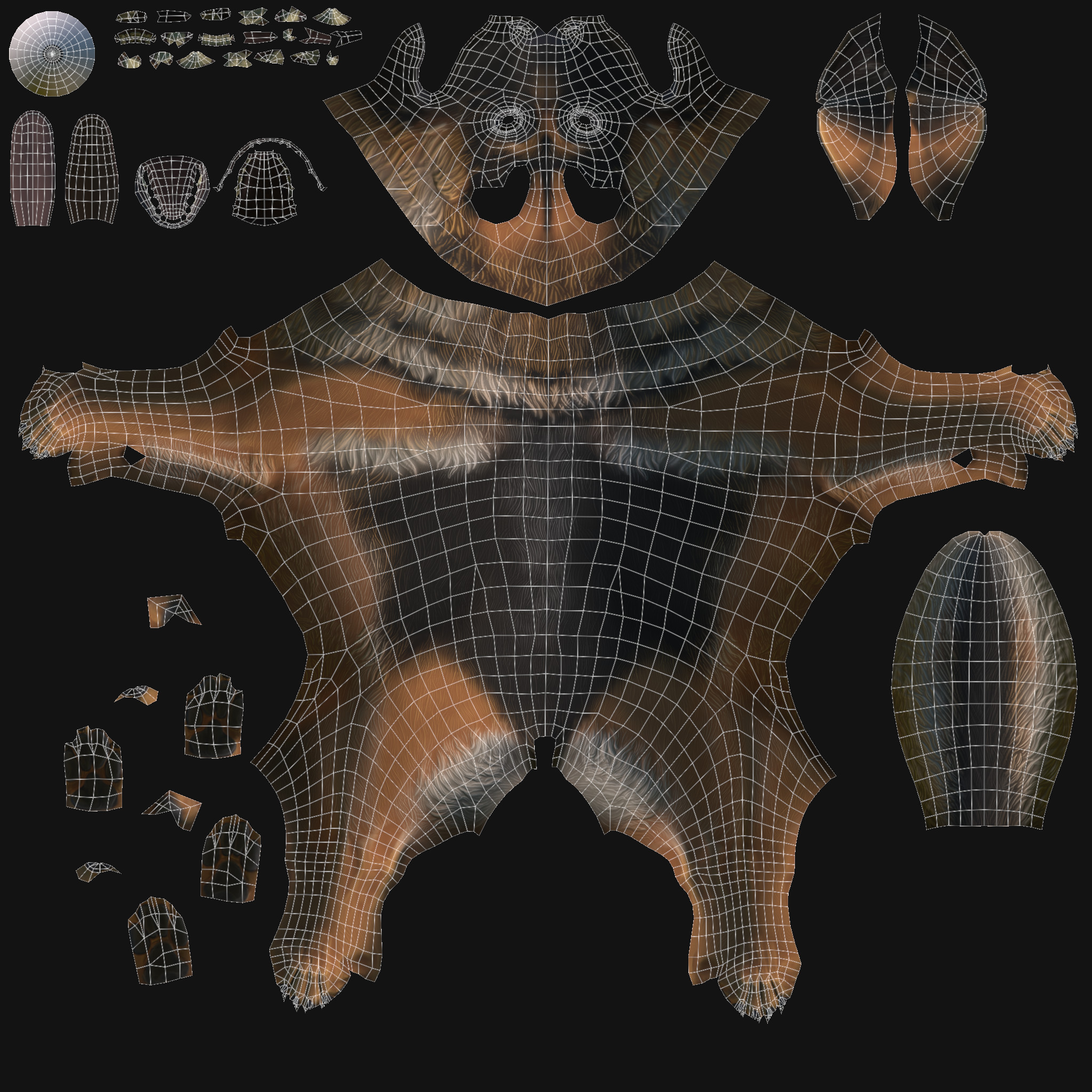 Shepherd dog UVs/texture set